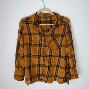Primark Yellow and Gray Flannel Shirt size 12